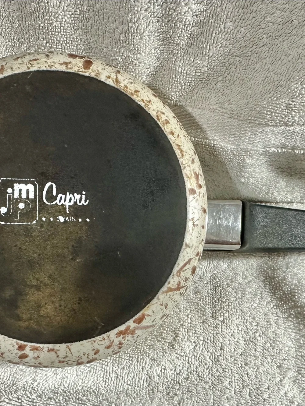 Vintage 70s JMP Capri Floral Enamel Saucepan Made in Spain